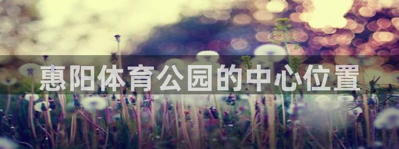 中欧体育(zoty)官网：惠阳体育公园的中心位置